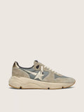 Running Sole en daim gris avec étoile et contrefort blancs