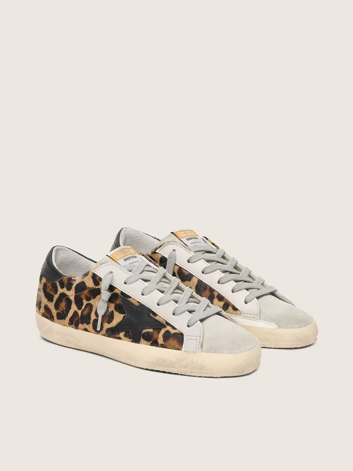 Super-Star femme en cuir à imprimé léopard