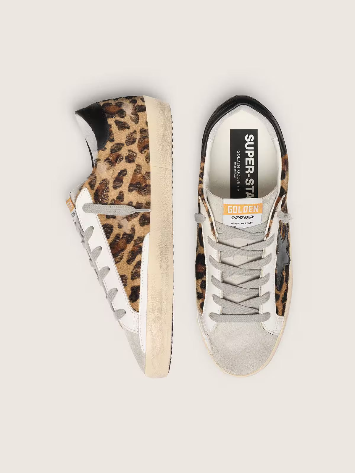 Super-Star femme en cuir à imprimé léopard