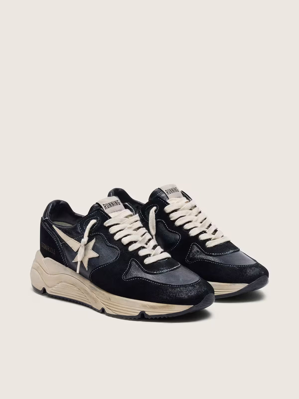 Running Sole femme en nappa et daim noirs