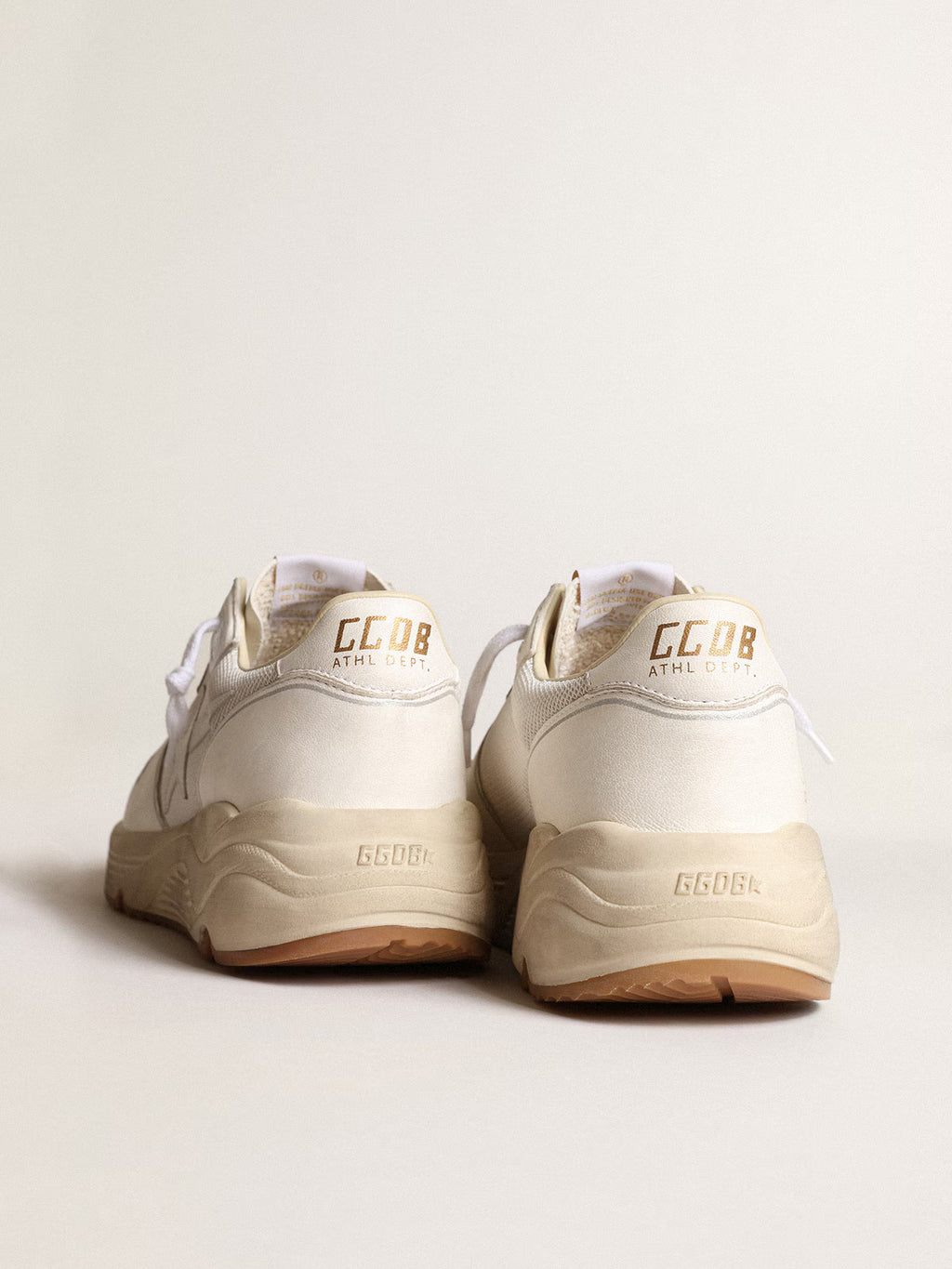 Running Sole femme en résille et nappa blancs